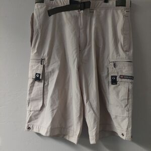 Side Out Cargo Fishermen‎ Hiking  Outdoors Water Shorts Size 38 Tan